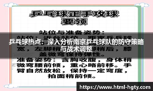 乒乓球热点：深入分析南京乒乓球队的防守策略与战术调整