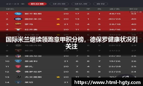 国际米兰继续领跑意甲积分榜，德保罗健康状况引关注